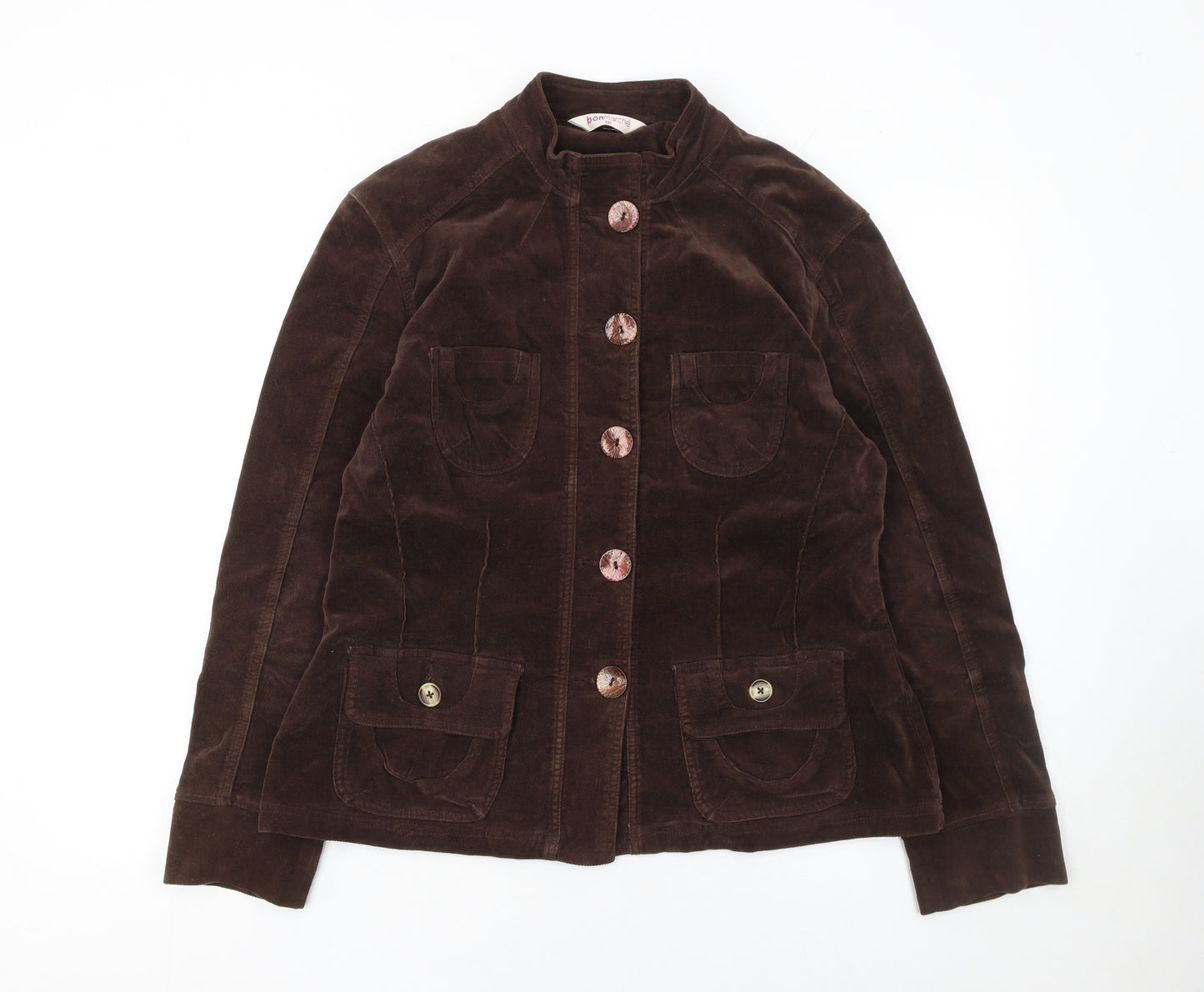 Bonmarché Women’s Brown Velvet Blazer Jacket Size 16 Single Breasted