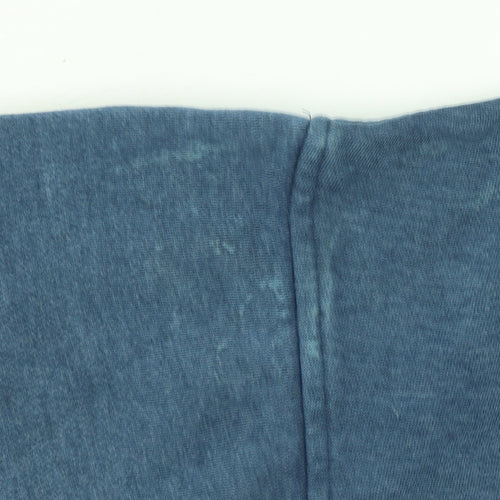 One Life Women's Blue Cropped Pullover Sweatshirt Size S