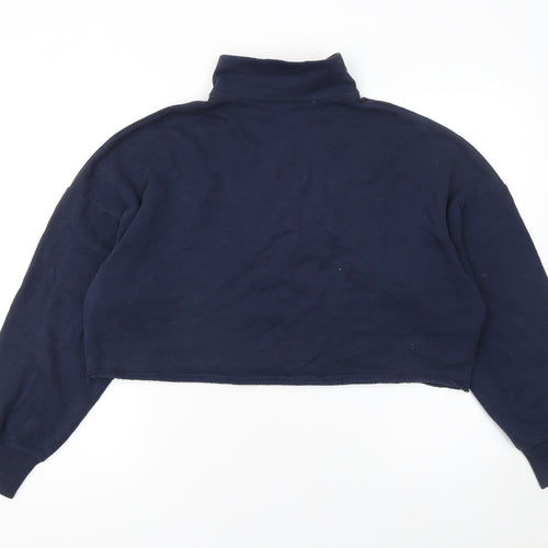 Hollister Women Navy Blue Santa Clara 1/4 Zip Pullover Sweatshirt S