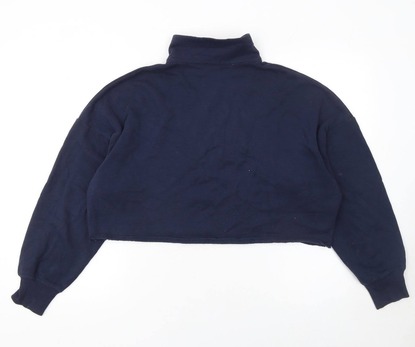 Hollister Women Navy Blue Santa Clara 1/4 Zip Pullover Sweatshirt S