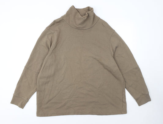 Marks and Spencer Women Beige Long Sleeve Roll Neck Pullover Sweatshirt Size 20