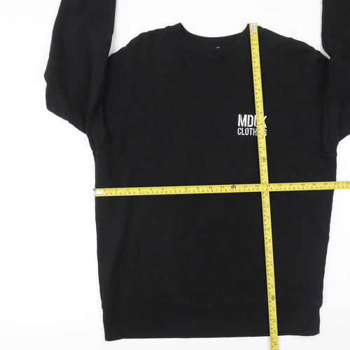 MDUK Clothing Men's Black Cotton Pullover Graphic Sweatshirt Size M