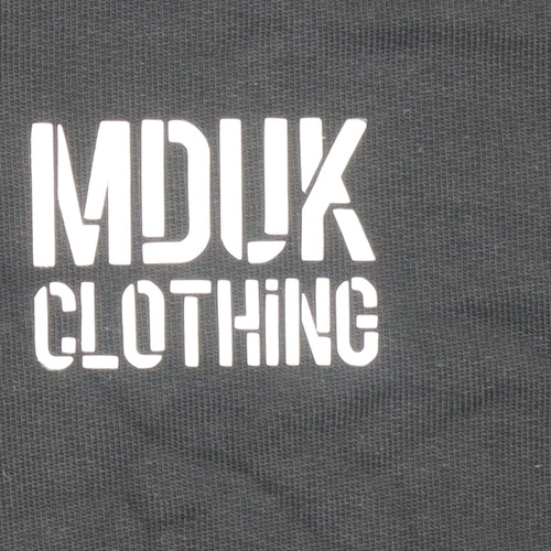 MDUK Clothing Men's Black Cotton Pullover Graphic Sweatshirt Size M