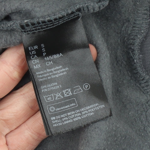 H&M Girls Grey Love Hoodie Size S Pullover Cotton Blend Sweatshirt