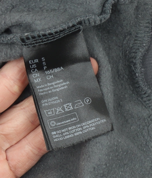 H&M Girls Grey Love Hoodie Size S Pullover Cotton Blend Sweatshirt