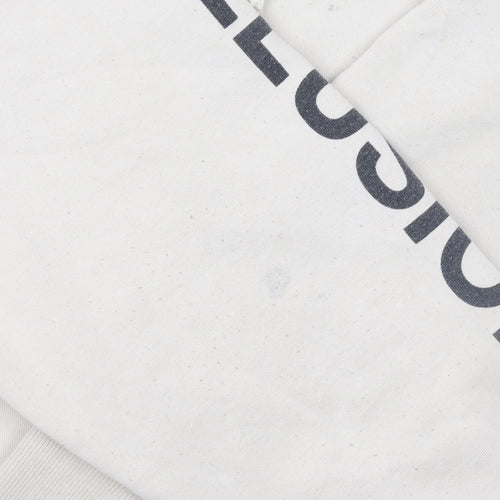 Collusion Mens Beige Pullover Hoodie M Logo Graphic Streetwear