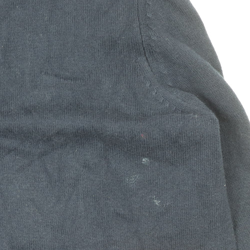 Marks and Spencer Men's Blue V-Neck Cotton Jumper M Regular Fit