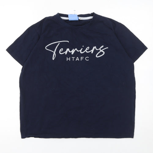 Huddersfield Town Boys Blue 11-12 Yrs Cotton Football T-Shirt