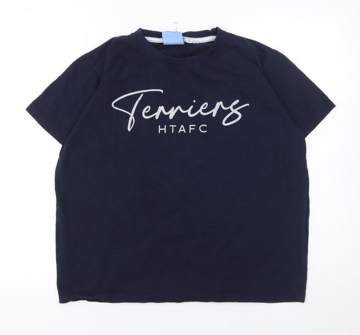 Huddersfield Town Boys Blue 11-12 Yrs Cotton Football T-Shirt