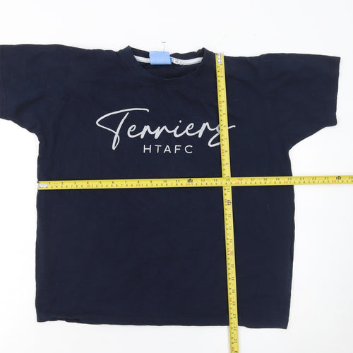 Huddersfield Town Boys Blue 11-12 Yrs Cotton Football T-Shirt