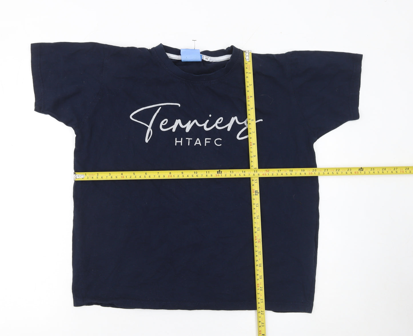 Huddersfield Town Boys Blue 11-12 Yrs Cotton Football T-Shirt