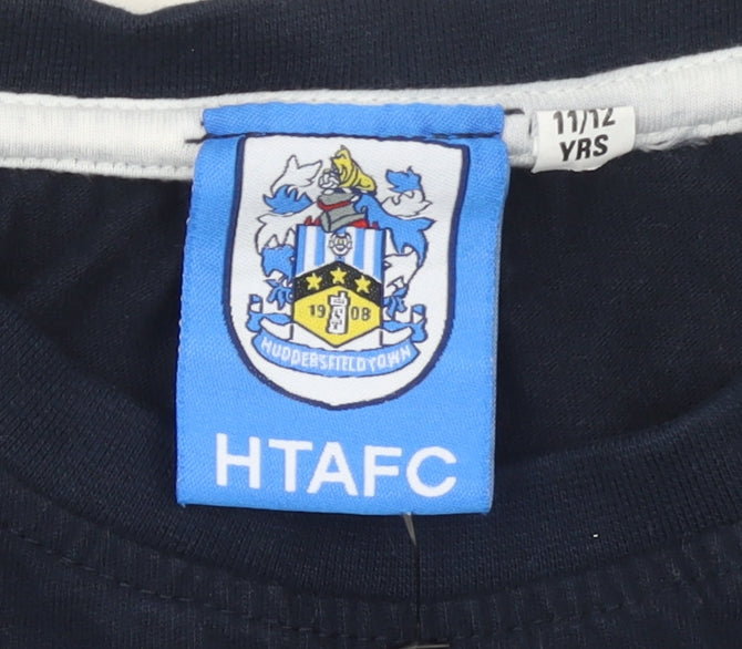 Huddersfield Town Boys Blue 11-12 Yrs Cotton Football T-Shirt
