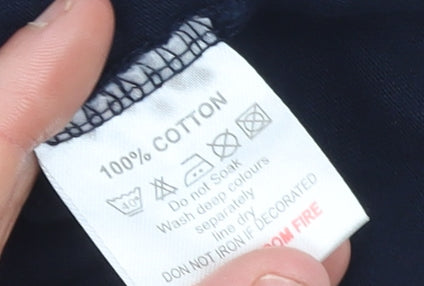 Huddersfield Town Boys Blue 11-12 Yrs Cotton Football T-Shirt