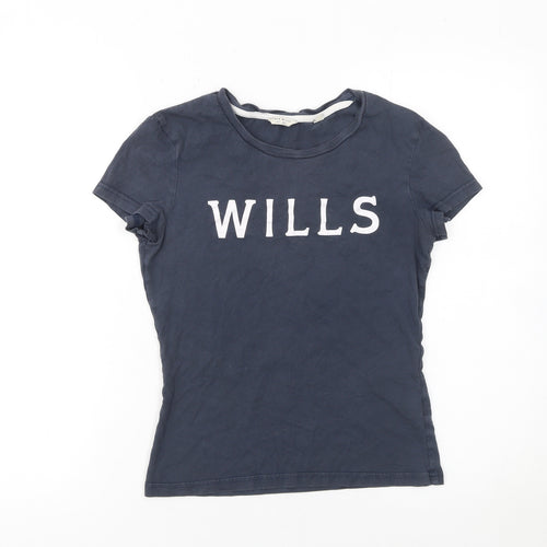 Jack Wills Women's Blue Cotton Slim Fit T-Shirt Size 6