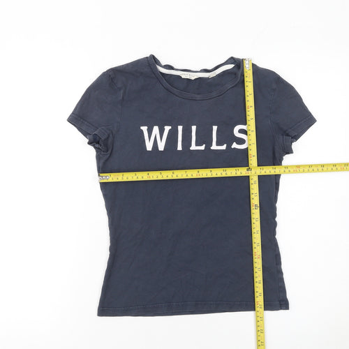Jack Wills Women's Blue Cotton Slim Fit T-Shirt Size 6