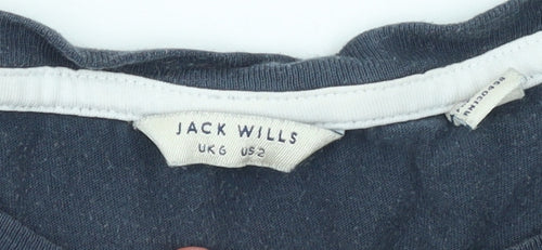 Jack Wills Women's Blue Cotton Slim Fit T-Shirt Size 6