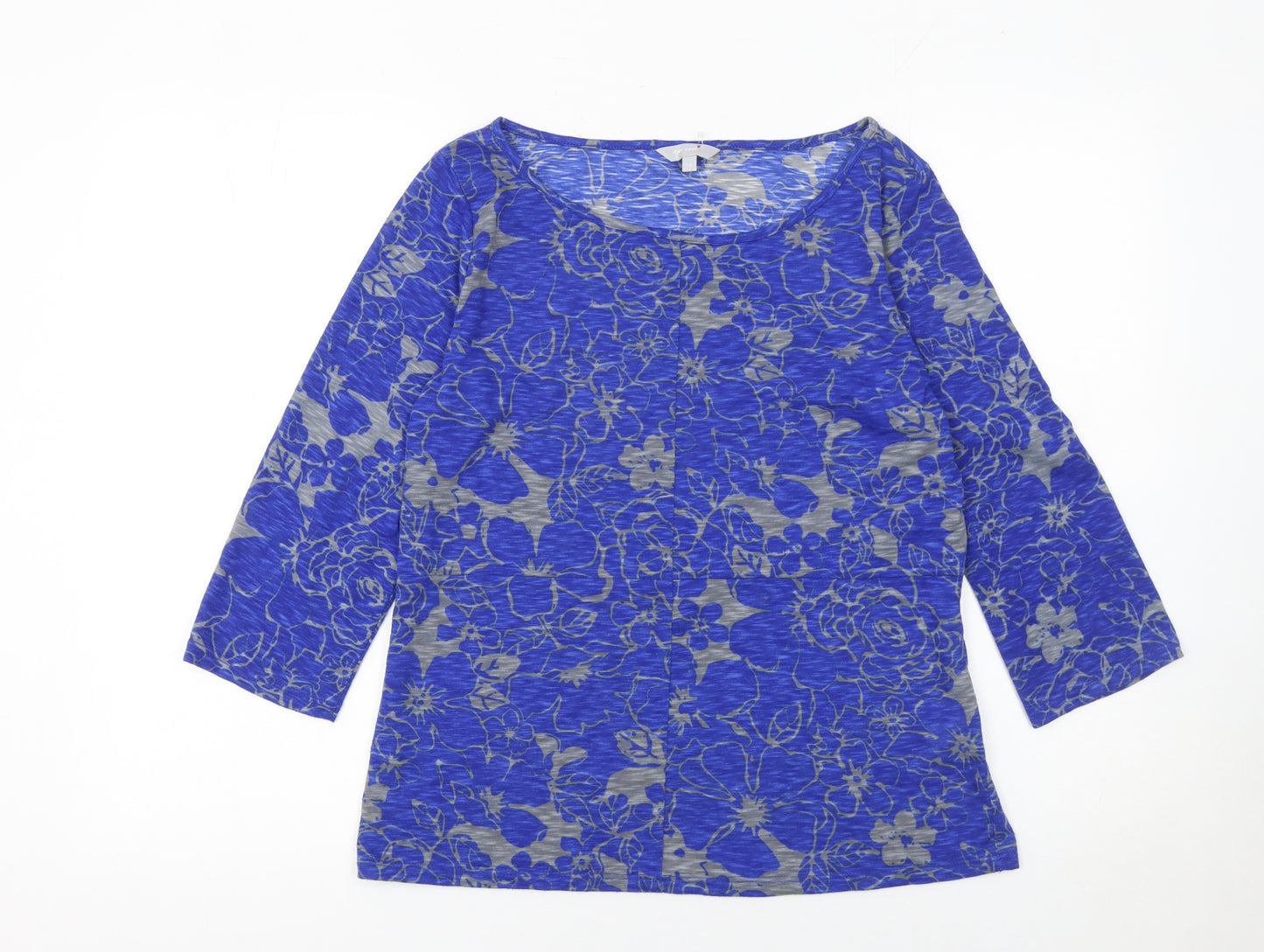 Marks and Spencer Per Una Blue Floral 3/4 Sleeve Top UK 14 Women’s Polyester