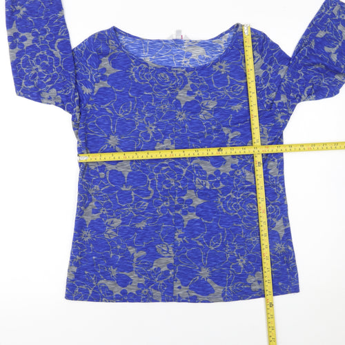 Marks and Spencer Per Una Blue Floral 3/4 Sleeve Top UK 14 Women’s Polyester