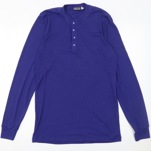Patagonia Men's Blue XL Henley Long Sleeve Vintage T-Shirt