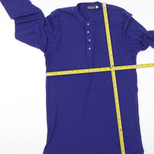 Patagonia Men's Blue XL Henley Long Sleeve Vintage T-Shirt