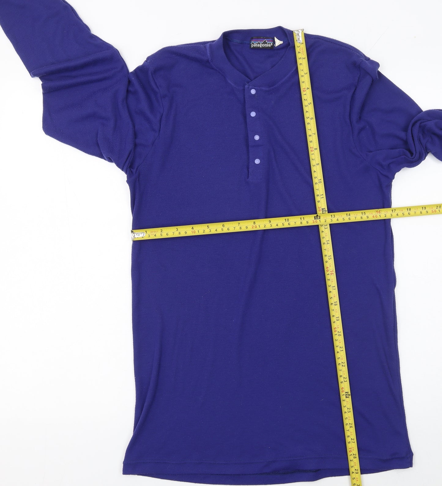 Patagonia Men's Blue XL Henley Long Sleeve Vintage T-Shirt