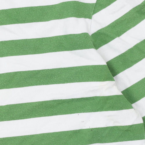 Seasalt Women's Green Striped 3/4 Sleeve Organic Cotton Sailor Top UK 12