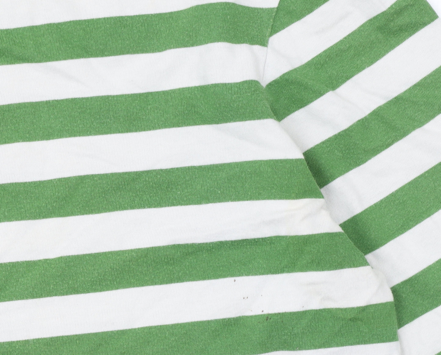 Seasalt Women's Green Striped 3/4 Sleeve Organic Cotton Sailor Top UK 12