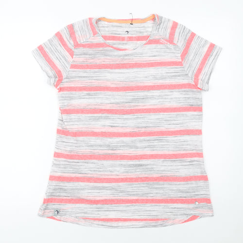 Regatta Womens Pink Grey Striped Short Sleeve T-Shirt UK 14