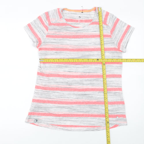 Regatta Womens Pink Grey Striped Short Sleeve T-Shirt UK 14