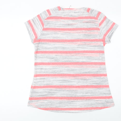 Regatta Womens Pink Grey Striped Short Sleeve T-Shirt UK 14