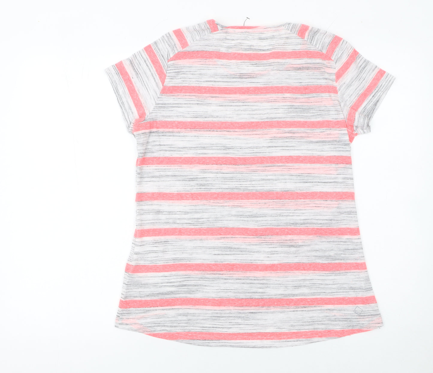 Regatta Womens Pink Grey Striped Short Sleeve T-Shirt UK 14