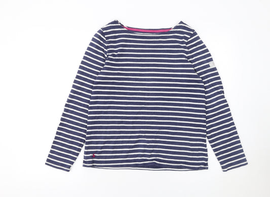 Joules Women's Blue Striped Long Sleeve Cotton Nautical Top Size 10