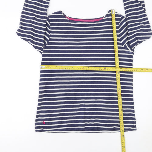 Joules Women's Blue Striped Long Sleeve Cotton Nautical Top Size 10