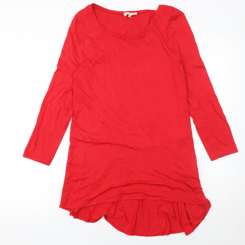 Phase Eight Women Red Tunic Jersey Long Sleeve Top UK 12
