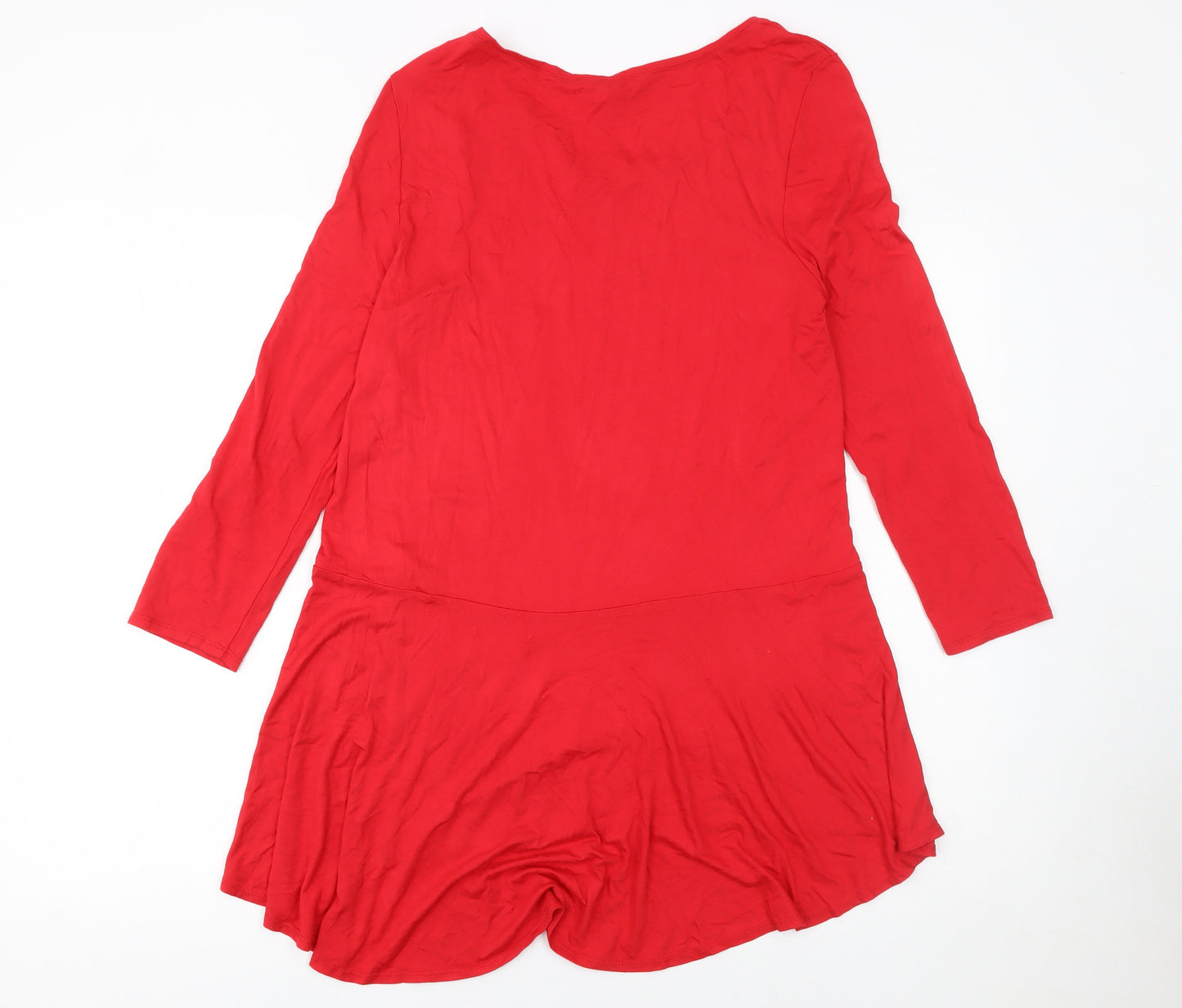 Phase Eight Women Red Tunic Jersey Long Sleeve Top UK 12