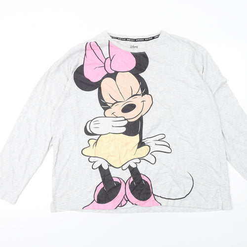 Disney Women’s Grey Minnie Mouse Long Sleeve T-Shirt Size L