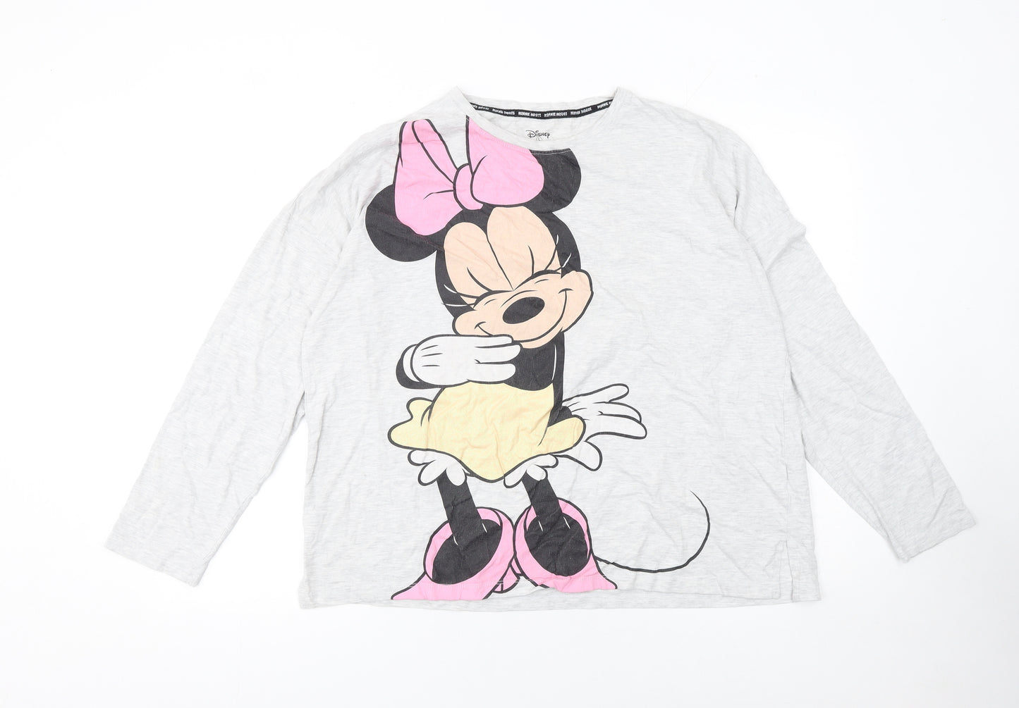 Disney Women’s Grey Minnie Mouse Long Sleeve T-Shirt Size L