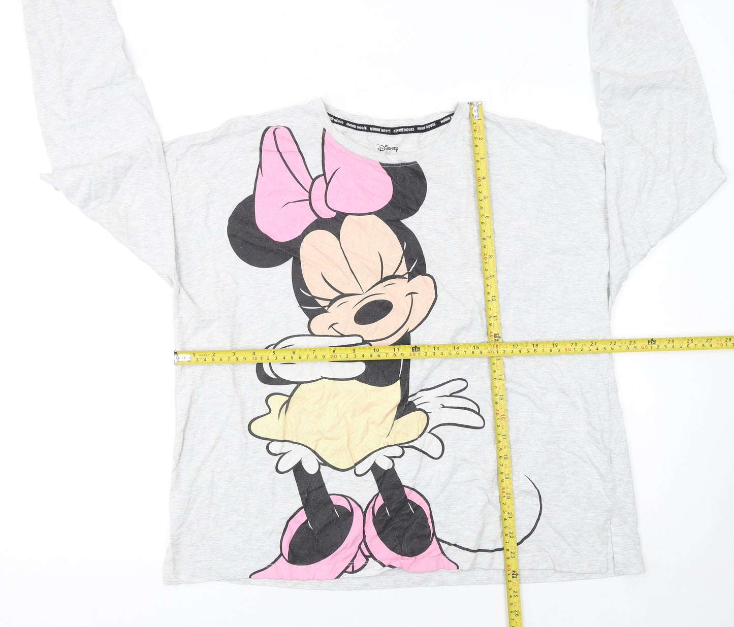 Disney Women’s Grey Minnie Mouse Long Sleeve T-Shirt Size L