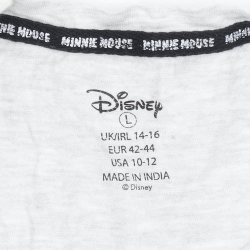 Disney Women’s Grey Minnie Mouse Long Sleeve T-Shirt Size L