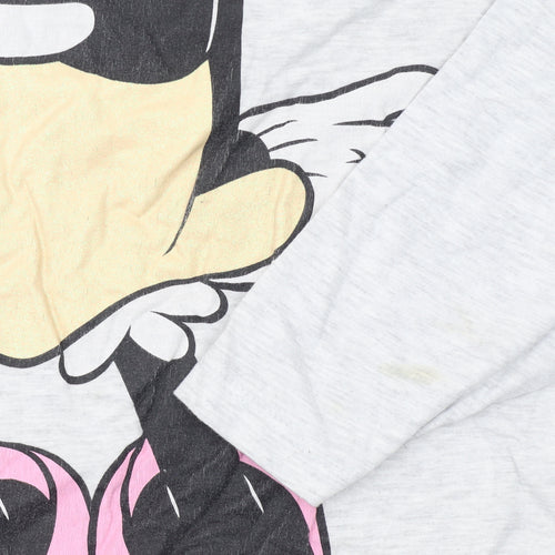 Disney Women’s Grey Minnie Mouse Long Sleeve T-Shirt Size L