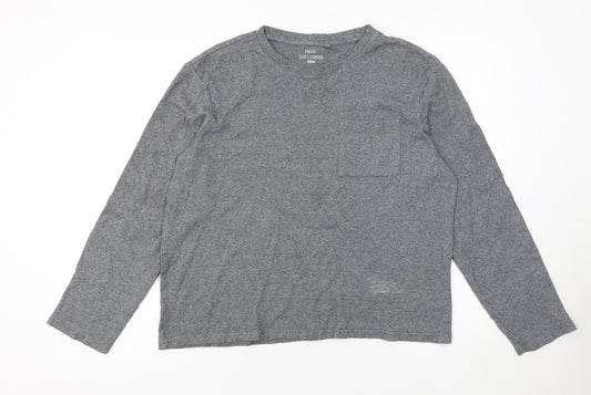 Next Men's Grey Long Sleeve Crew Neck Cotton T-Shirt Medium
