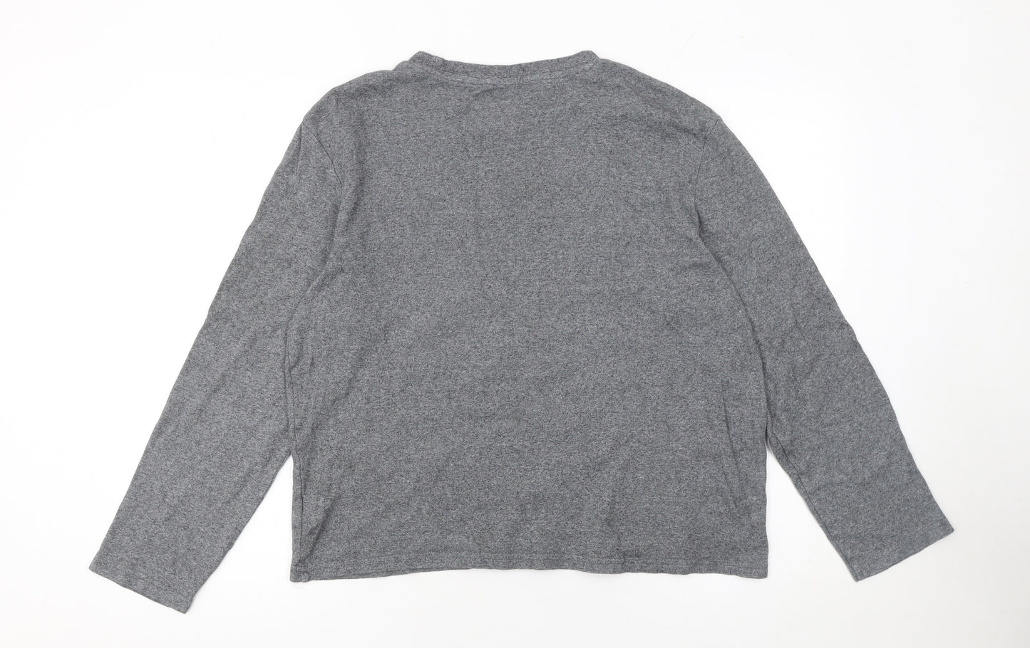 Next Men's Grey Long Sleeve Crew Neck Cotton T-Shirt Medium