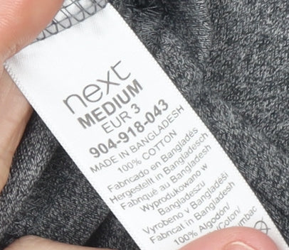 Next Men's Grey Long Sleeve Crew Neck Cotton T-Shirt Medium