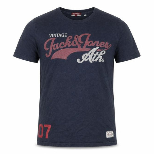 Jack & Jones Men's Blue Vintage Graphic T-Shirt Size S