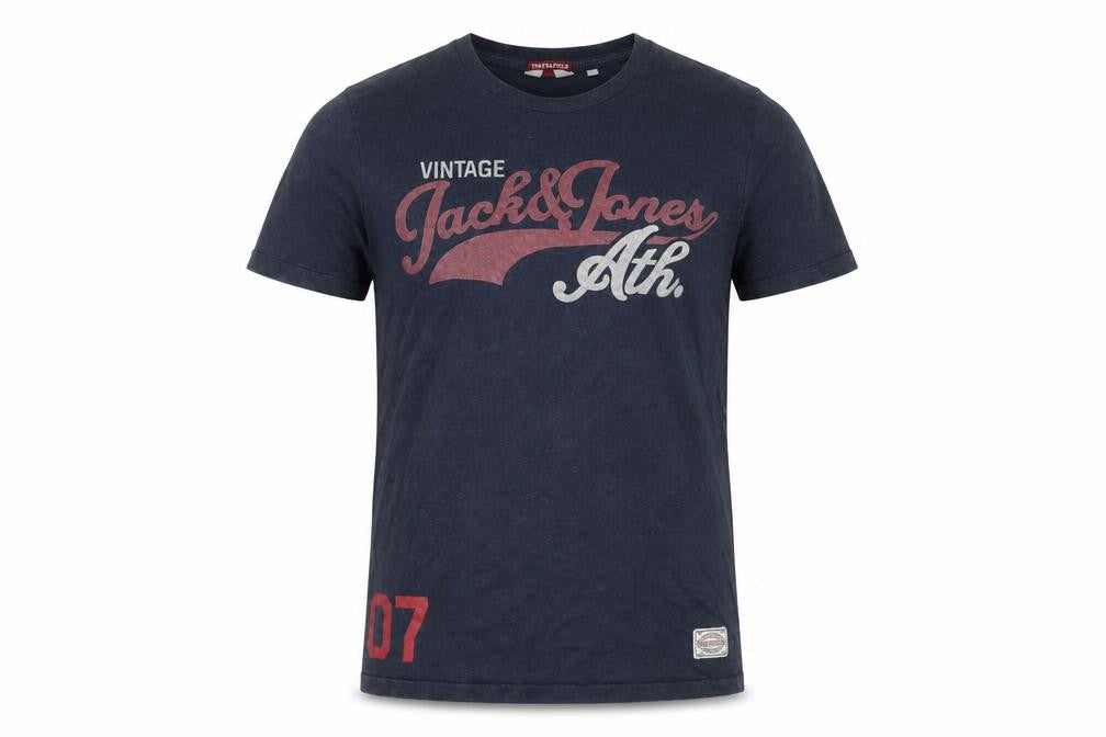 Jack & Jones Men's Blue Vintage Graphic T-Shirt Size S