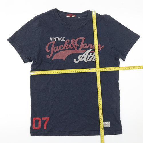 Jack & Jones Men's Blue Vintage Graphic T-Shirt Size S