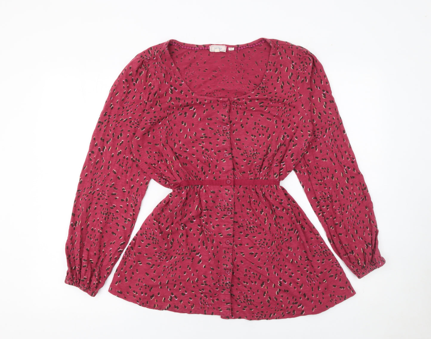 Fat Face Womens Red Animal Print Cotton Tunic Blouse Size 12