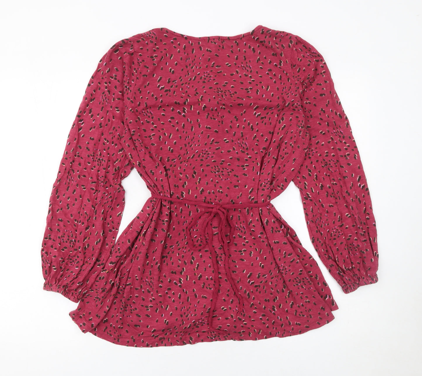 Fat Face Womens Red Animal Print Cotton Tunic Blouse Size 12