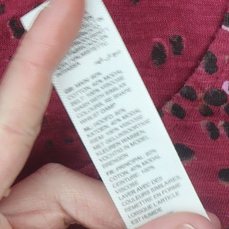 Fat Face Womens Red Animal Print Cotton Tunic Blouse Size 12