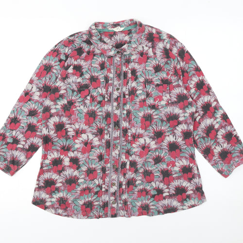 White Stuff Women's Multicoloured Floral Tunic Blouse Size 14